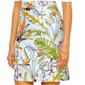 Ann Taylor jungle print pencil skirt Hawaiian size 6 cotton blend floral EUC